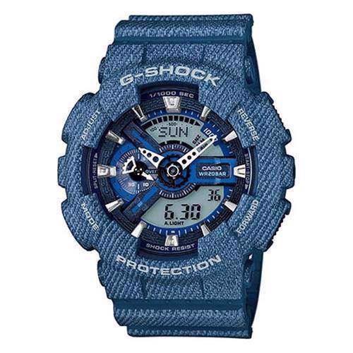 Image of jeans blå resin med stål G-Shock quartz multifunktion (5146) Herre ur fra Casio